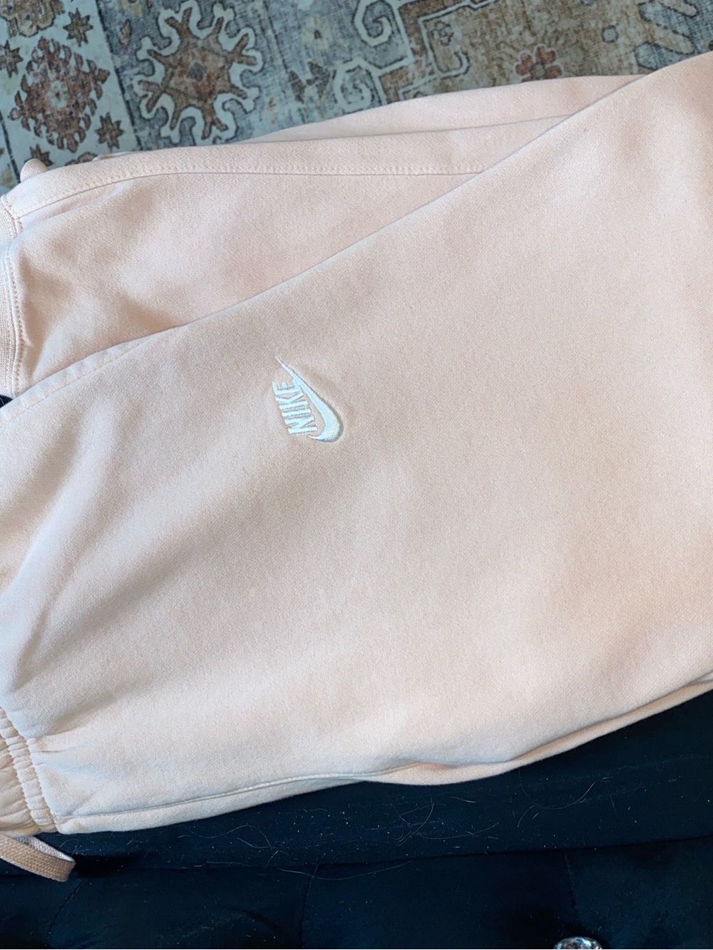Nike  Light Peach Jogger Sweatpants with White Swoosh